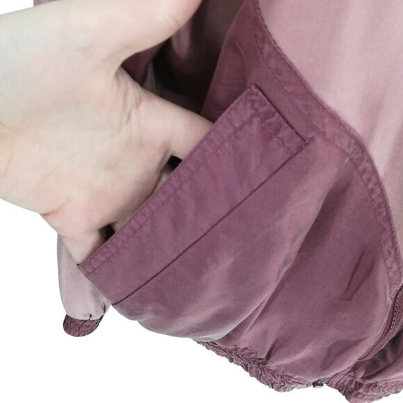 Vintage 100% Silk Exchange Pink Full Zip Windbreaker Jacket Size M Mauve Granny - Picture 3 of 11